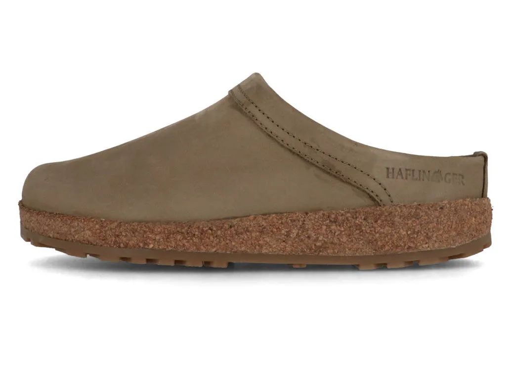 HAFLINGER Leather Clogs with Arch Support 'Malmö', reed green