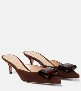 Jaipur Gianvito Rossi suede mules, brown