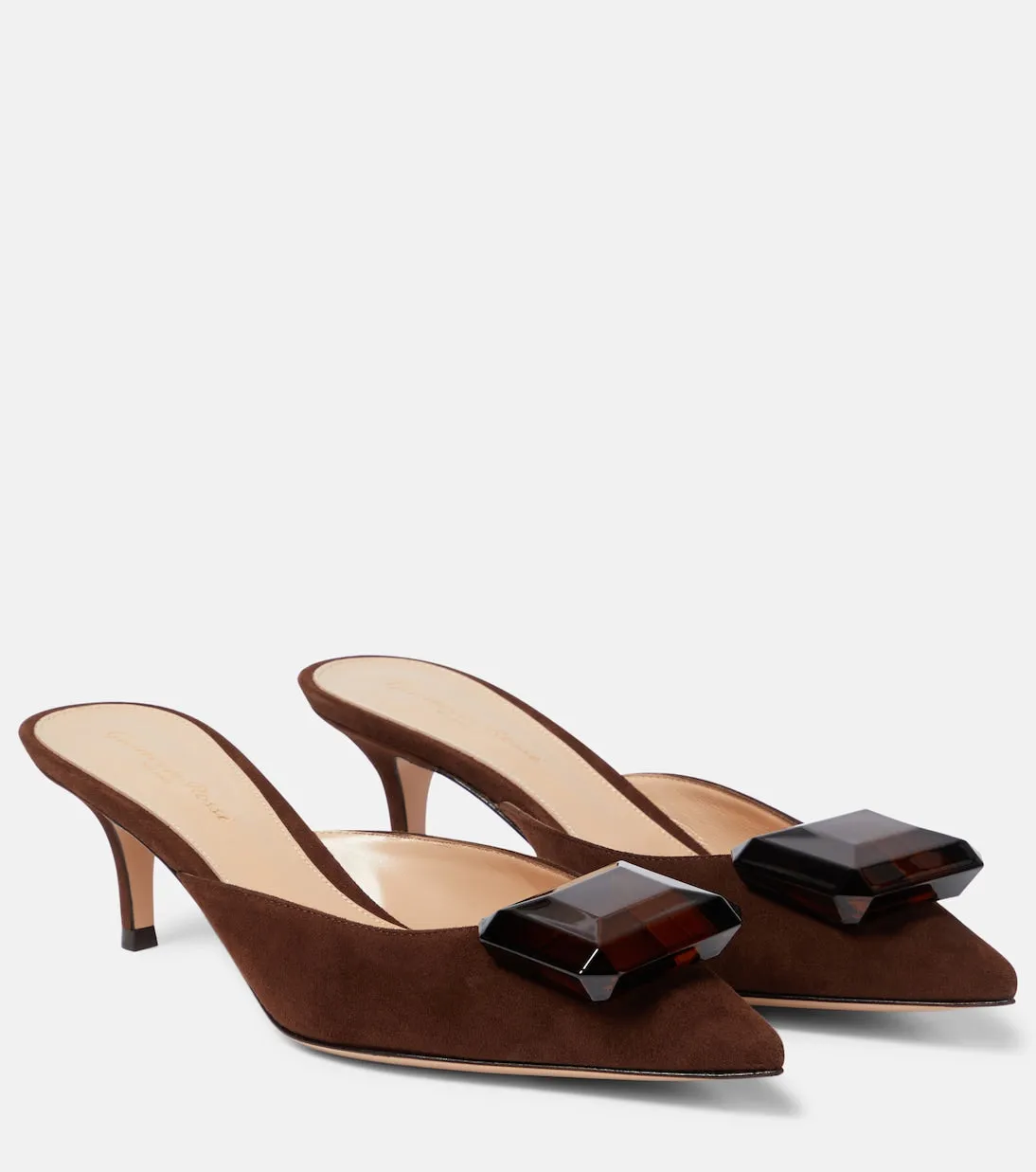 Jaipur Gianvito Rossi suede mules, brown