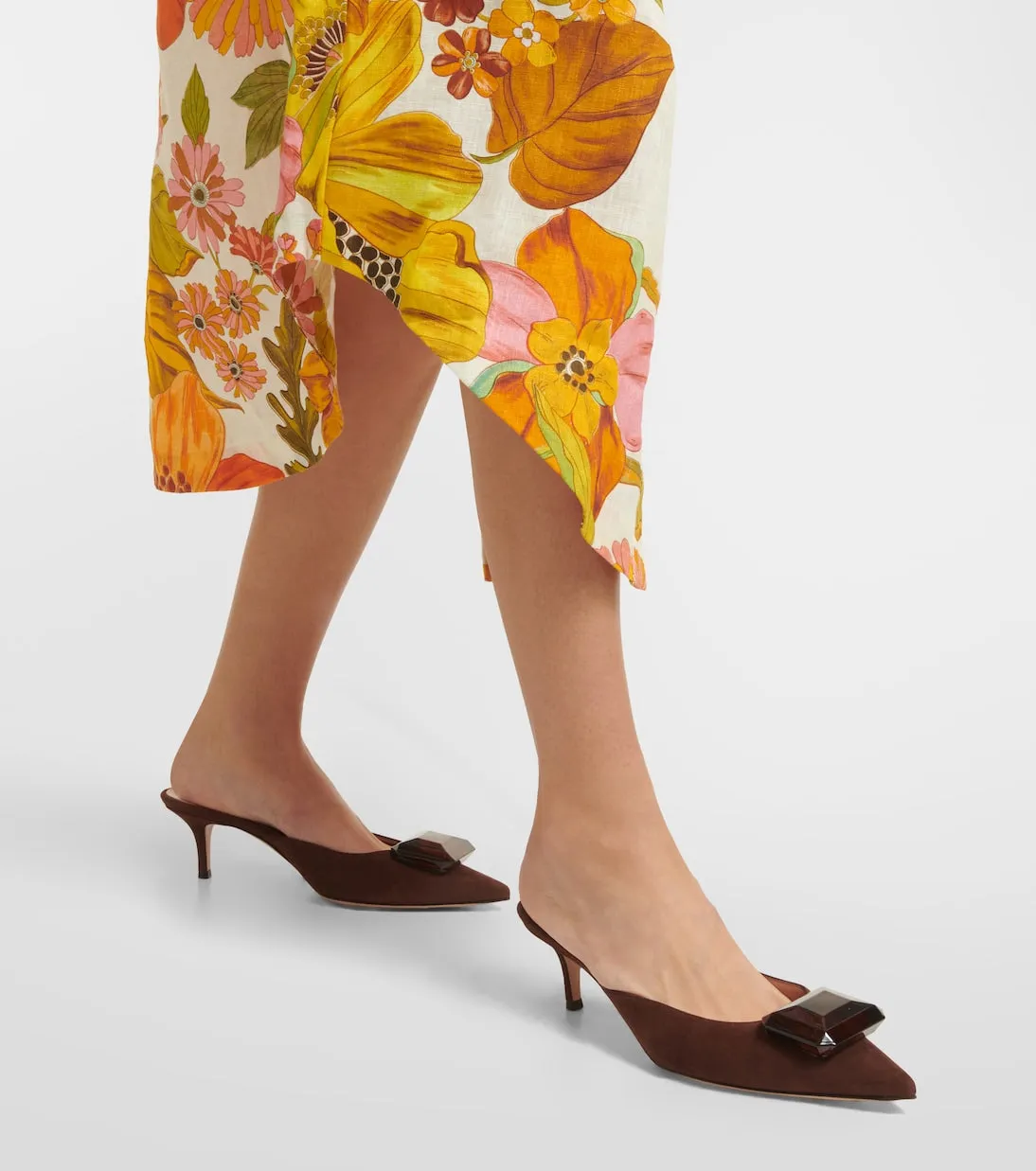 Jaipur Gianvito Rossi suede mules, brown