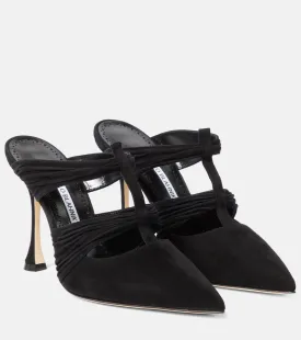 Kerua Manolo Blahnik suede mules, black