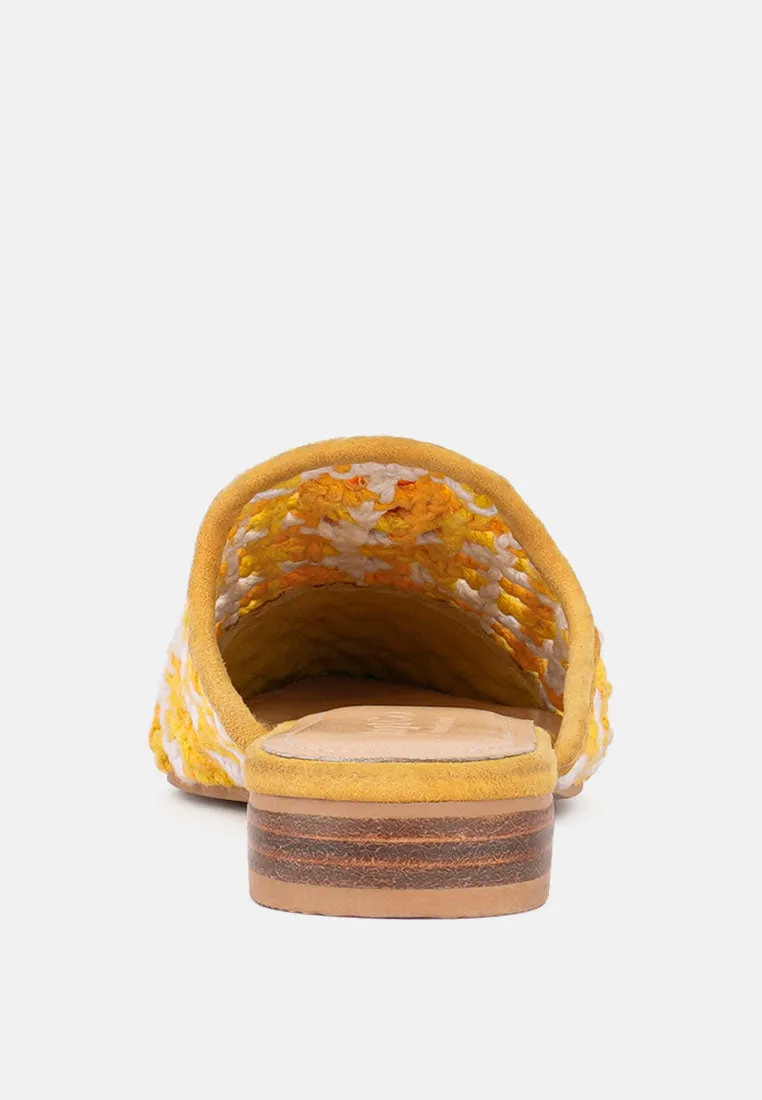 Mariana Woven Flat Mules With Tassels