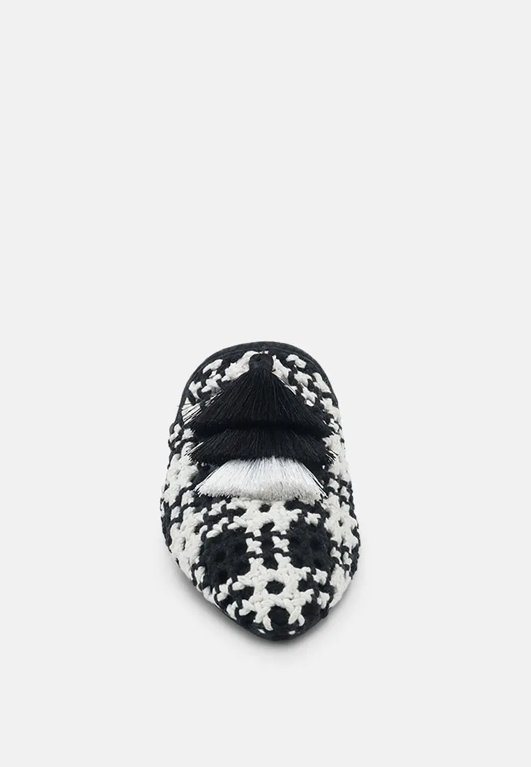 Mariana Woven Flat Mules With Tassels