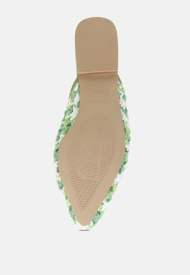 Mariana Woven Flat Mules With Tassels