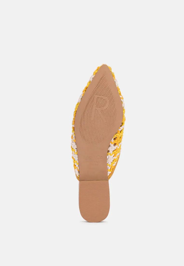 Mariana Woven Flat Mules With Tassels