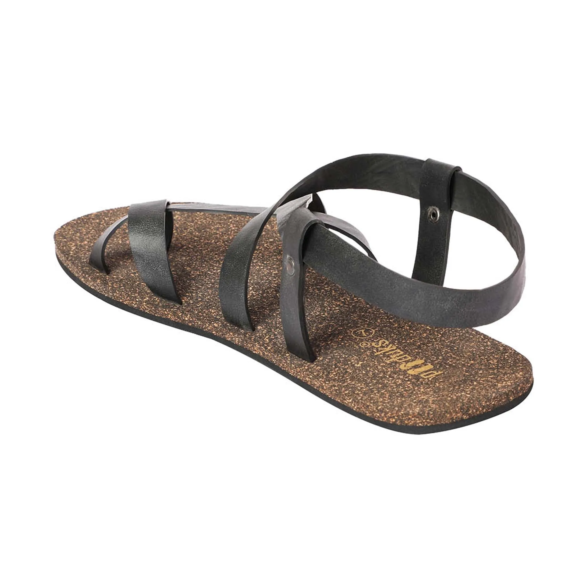 Paaduks Tro Slingback Cork Sandals for Men (Black)