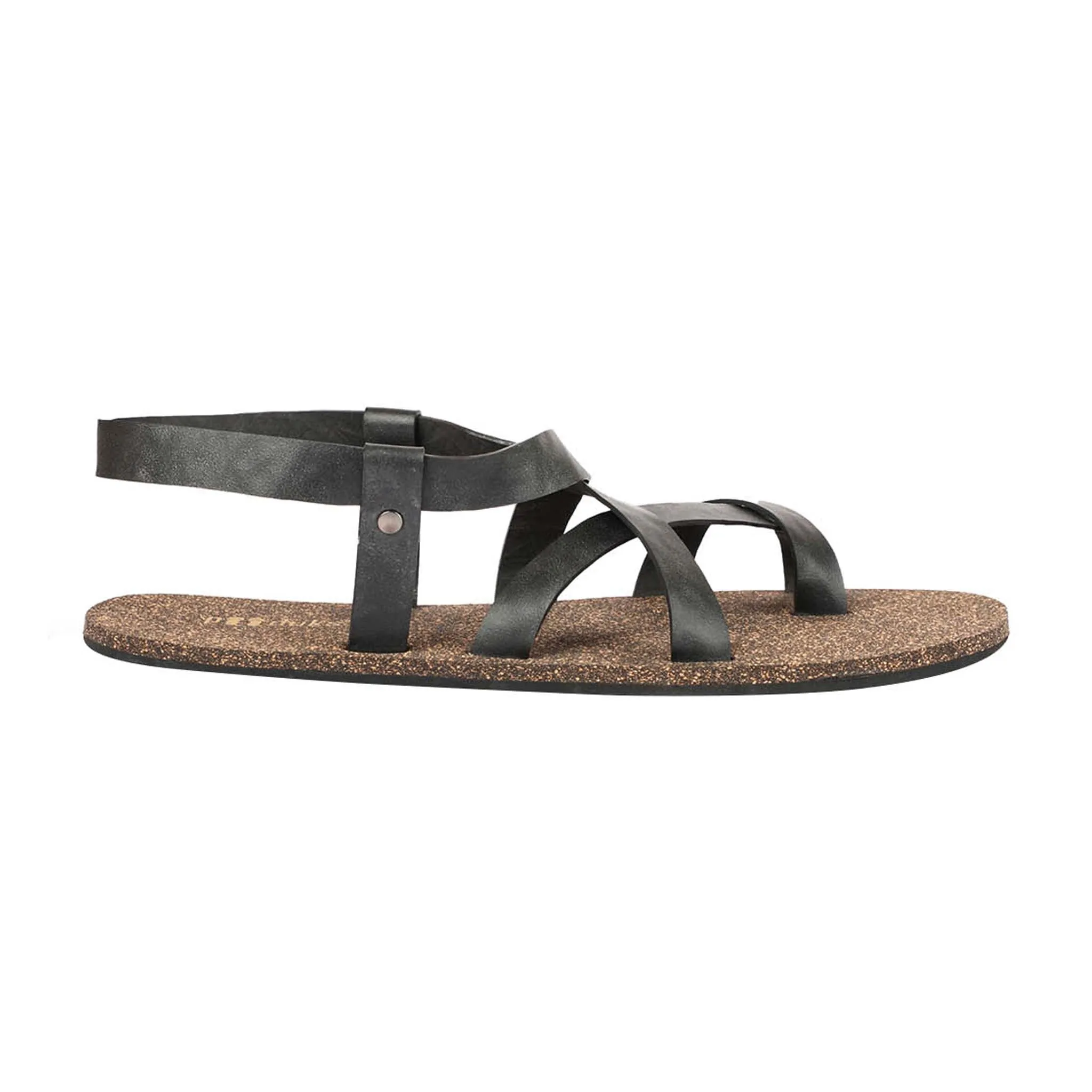 Paaduks Tro Slingback Cork Sandals for Men (Black)