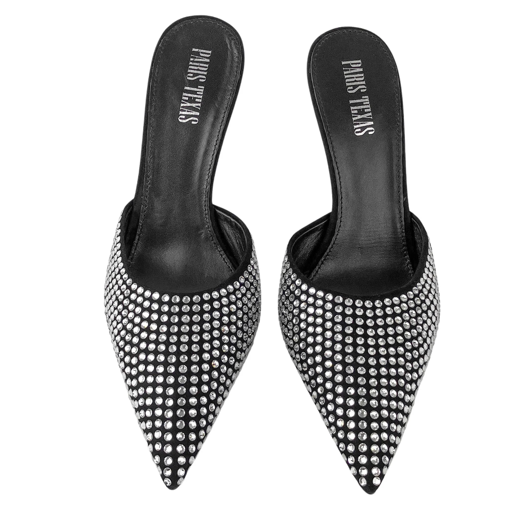 Paris Texas Hollywood Mules in Black Diamond