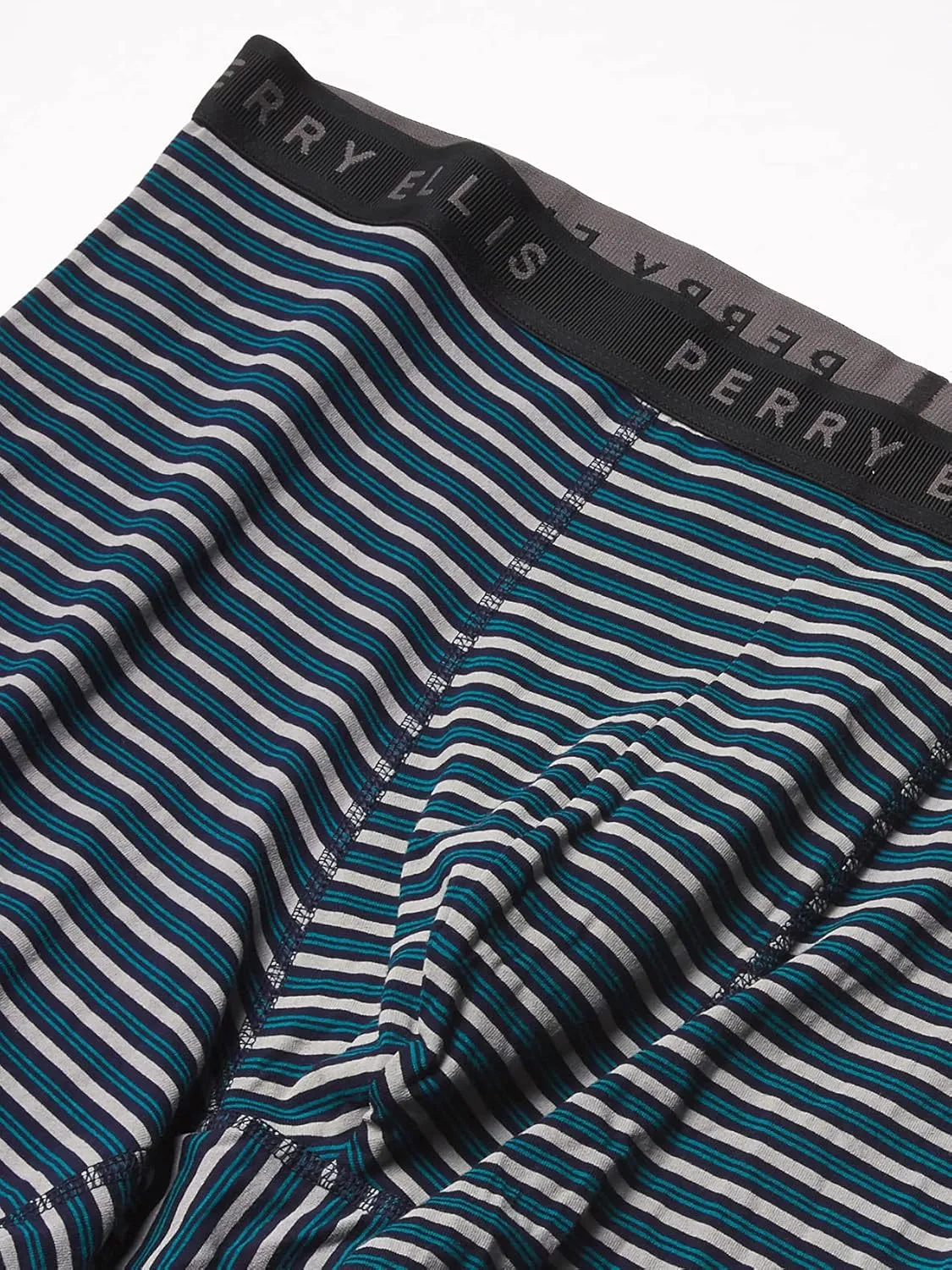 Perry Ellis Men's Cotton Stretch Boxer Briefs, Tagless, No Roll Waistband, 5 Pack