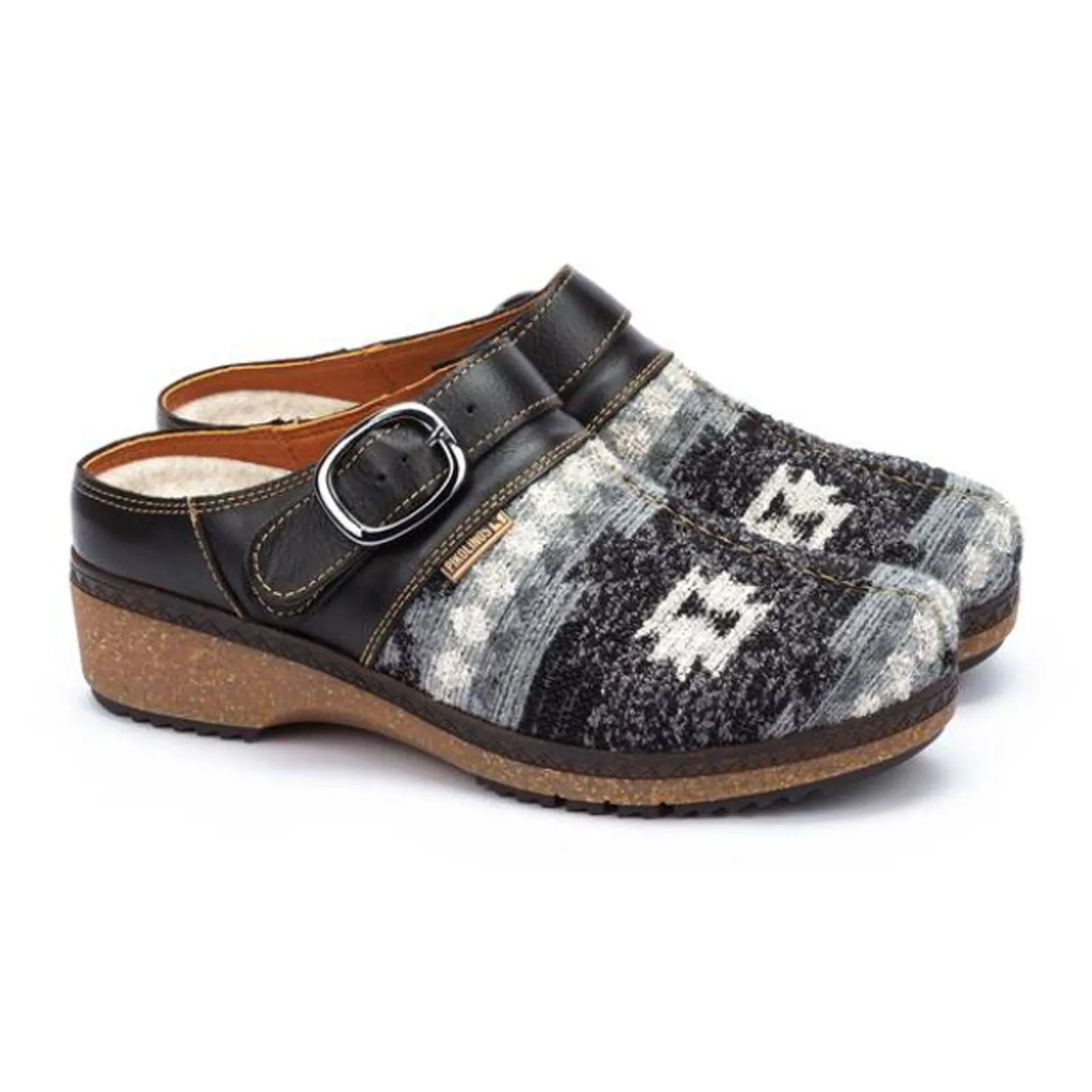 Pikolinos Granada W0W-3620C1 Clog (Women) - Black Leather/Textile