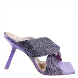 Sebastian Paris Crystal Mules in Mauve