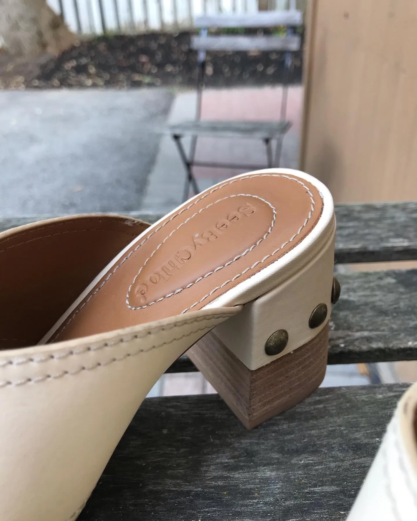 SEE BY CHLOE Crisscross Studded Leather Mules
