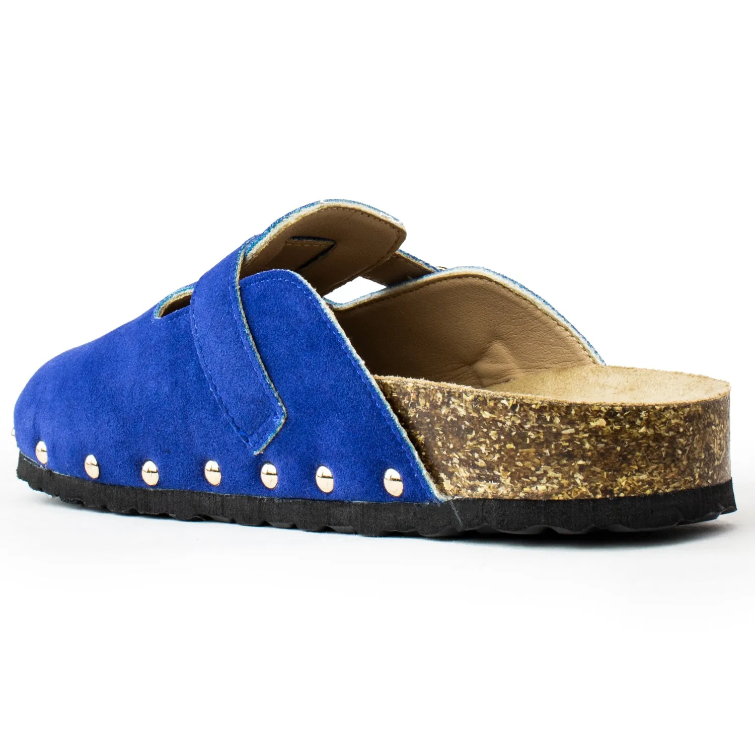 Studded Footbed Cork Clog Potato Shoes BLUE