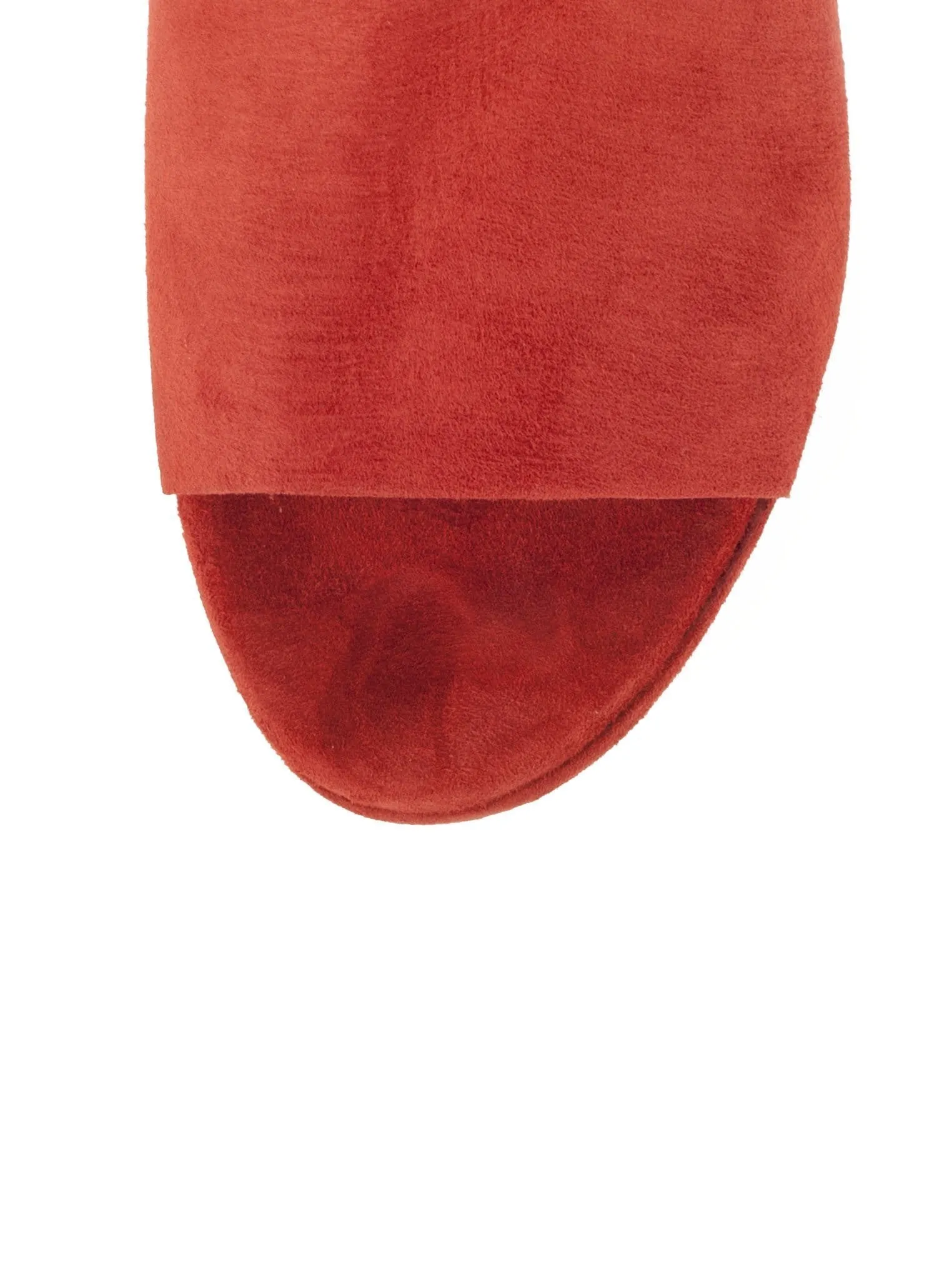 Suede Platform 90mm Peep Toe Mule - Brick