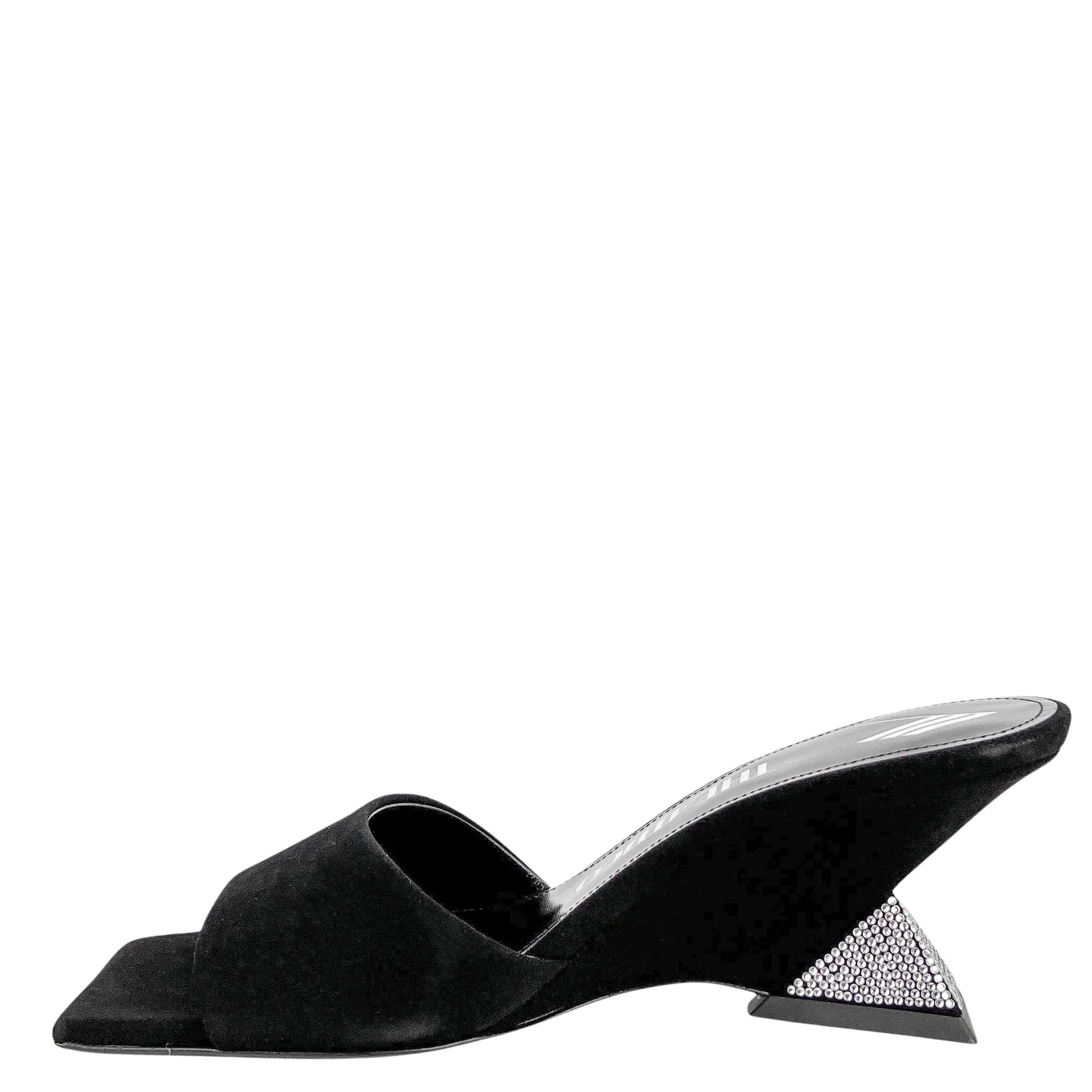 The Attico Cheope Mules in Black and Silver