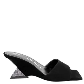 The Attico Cheope Mules in Black and Silver