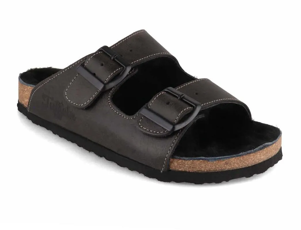 Tuffeln® Lambskin Sandals «Comfortfüße», black