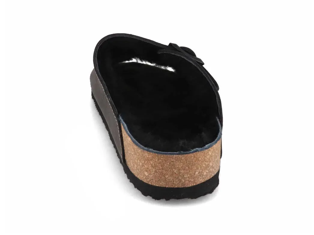 Tuffeln® Lambskin Sandals «Comfortfüße», black