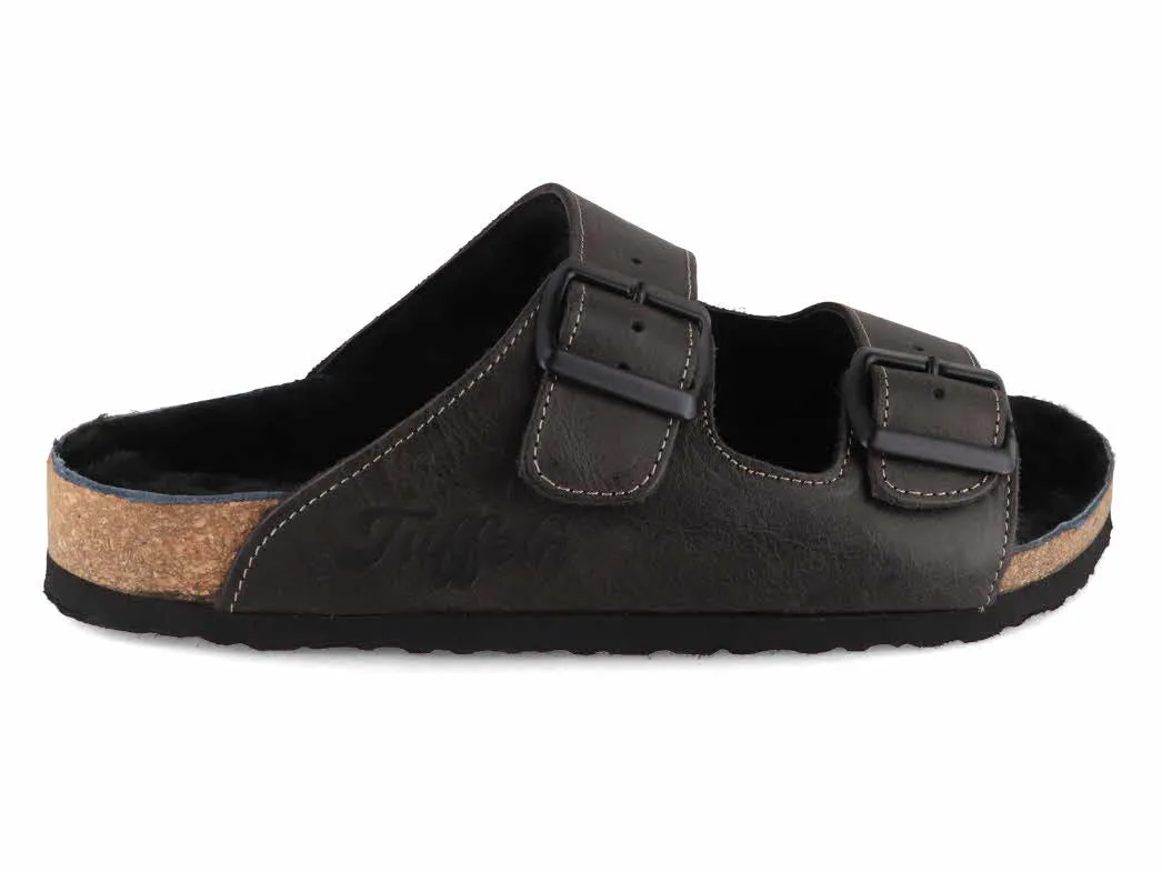 Tuffeln® Lambskin Sandals «Comfortfüße», black