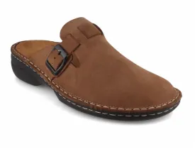 Tuffeln® Women's Leather Clogs with Arch Support «Galant», brown