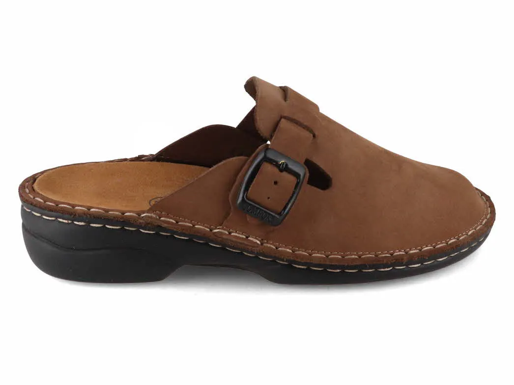 Tuffeln® Women's Leather Clogs with Arch Support «Galant», brown