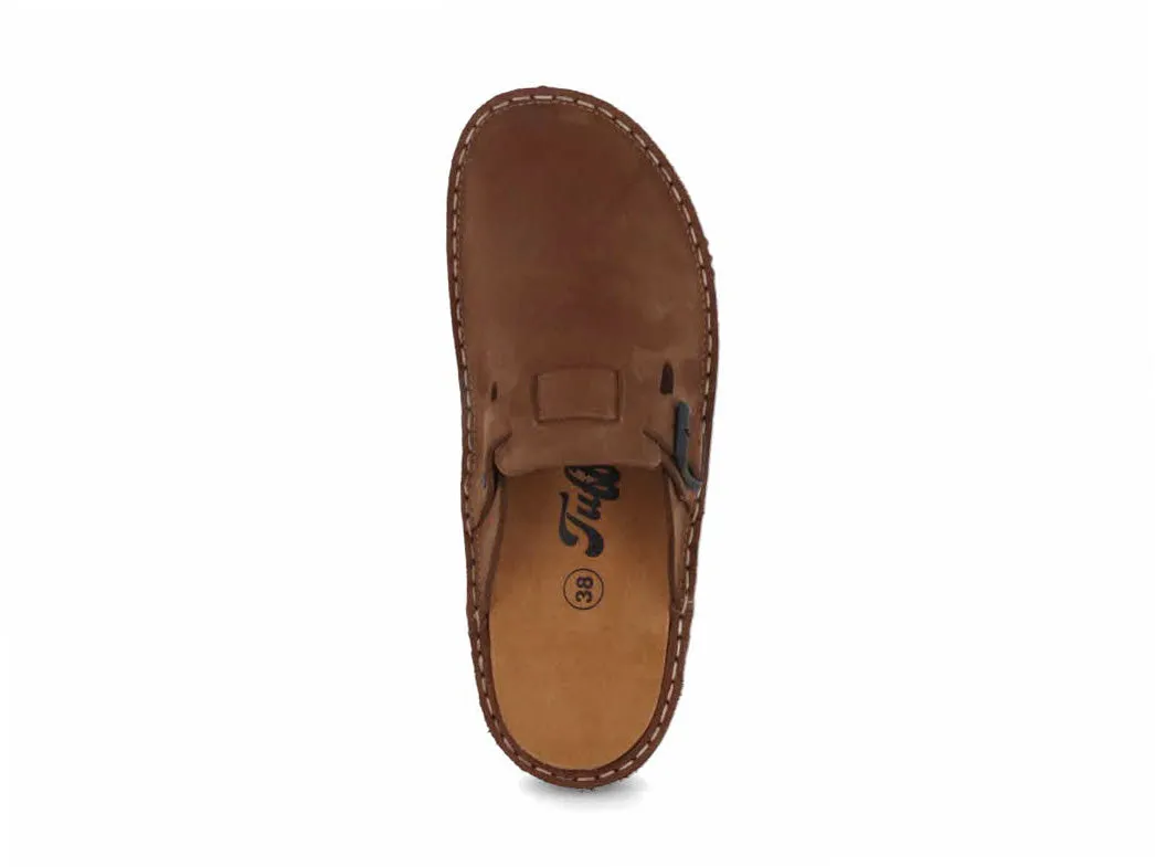 Tuffeln® Women's Leather Clogs with Arch Support «Galant», brown