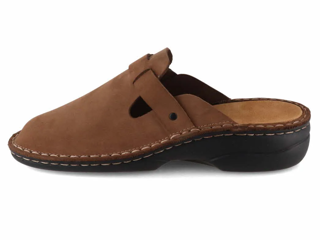 Tuffeln® Women's Leather Clogs with Arch Support «Galant», brown