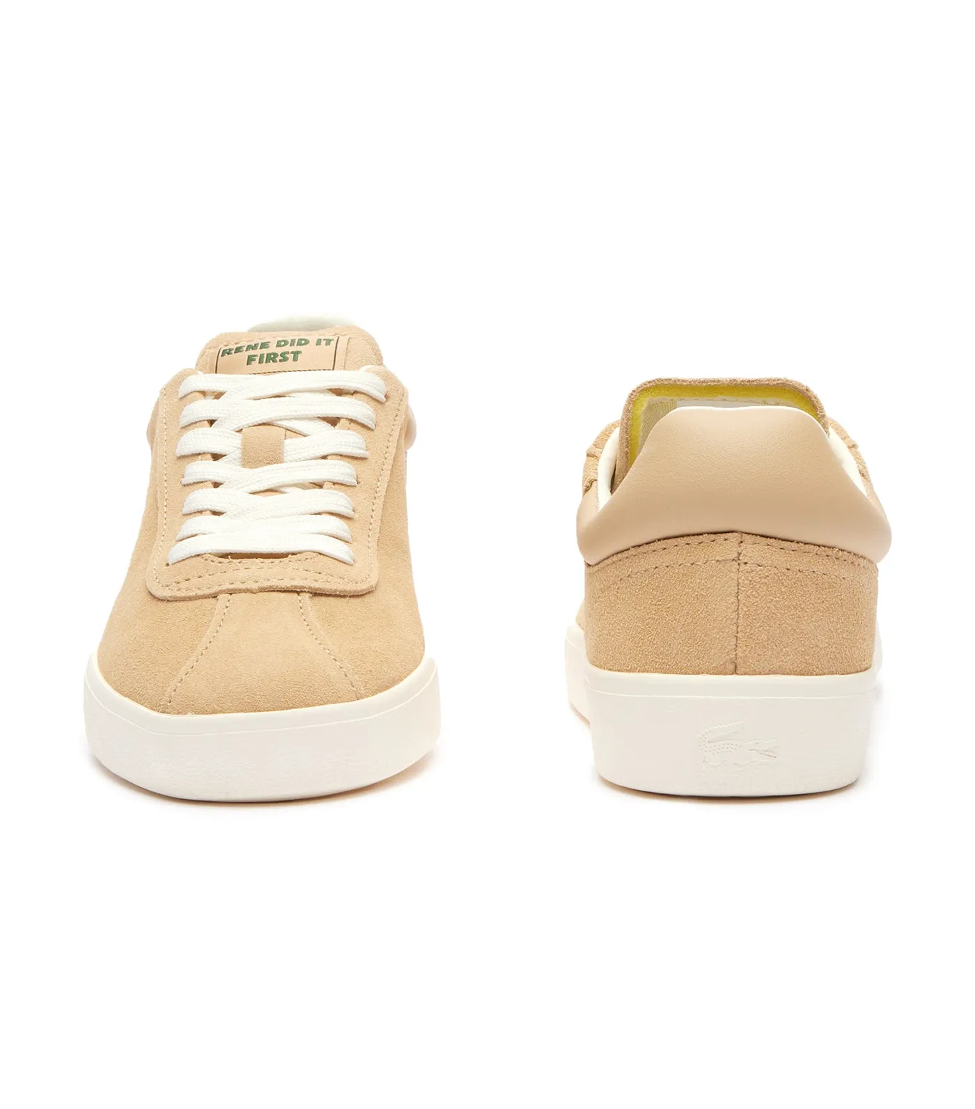 Women's Baseshot Tonal Leather Trainers Light Brown/Off White