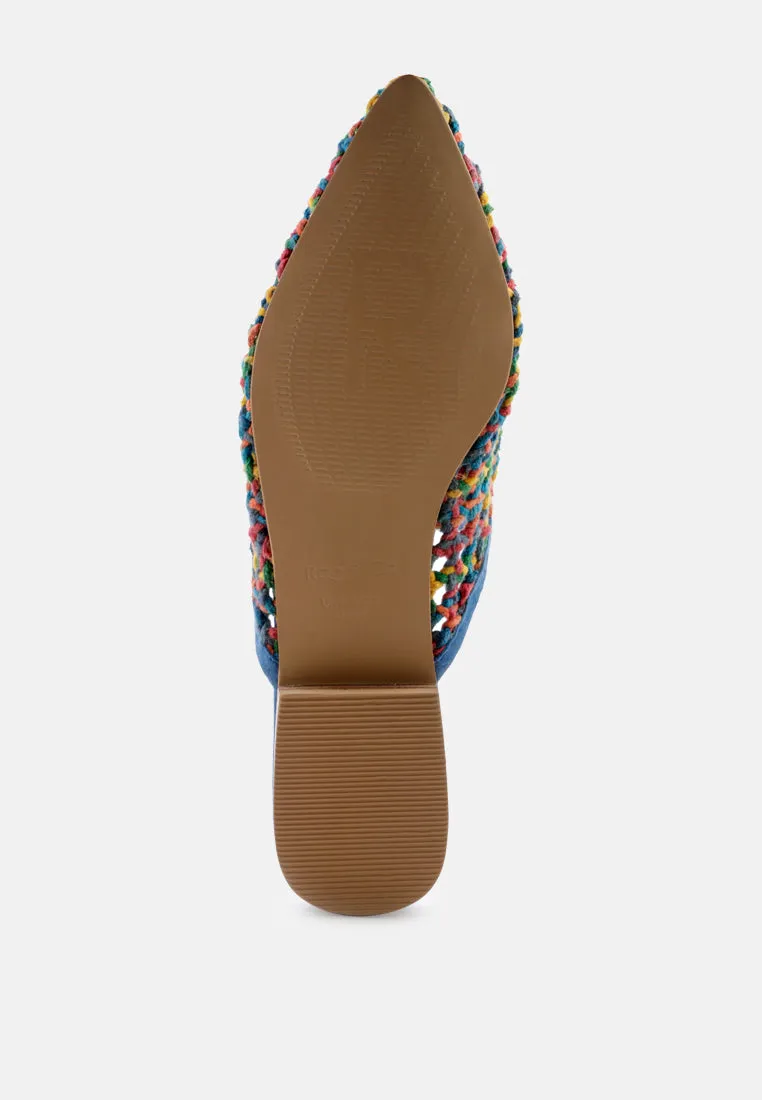 Zooey Colorful Woven Flat Mules